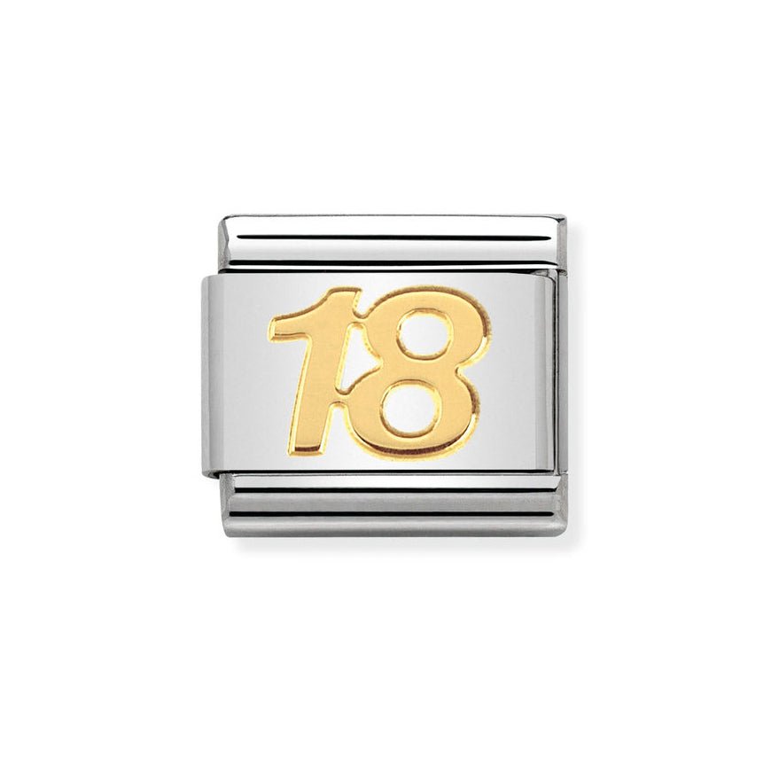 Nomination Classic Gold Number 18 Charm - MococoNomination030109/348033497394606Charms and Links