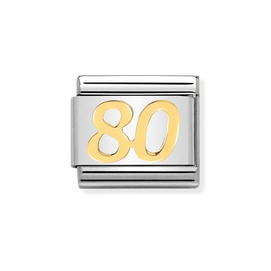 Nomination Classic Gold Number 80 Charm - MococoNomination030109/398033497452993Charms and Links