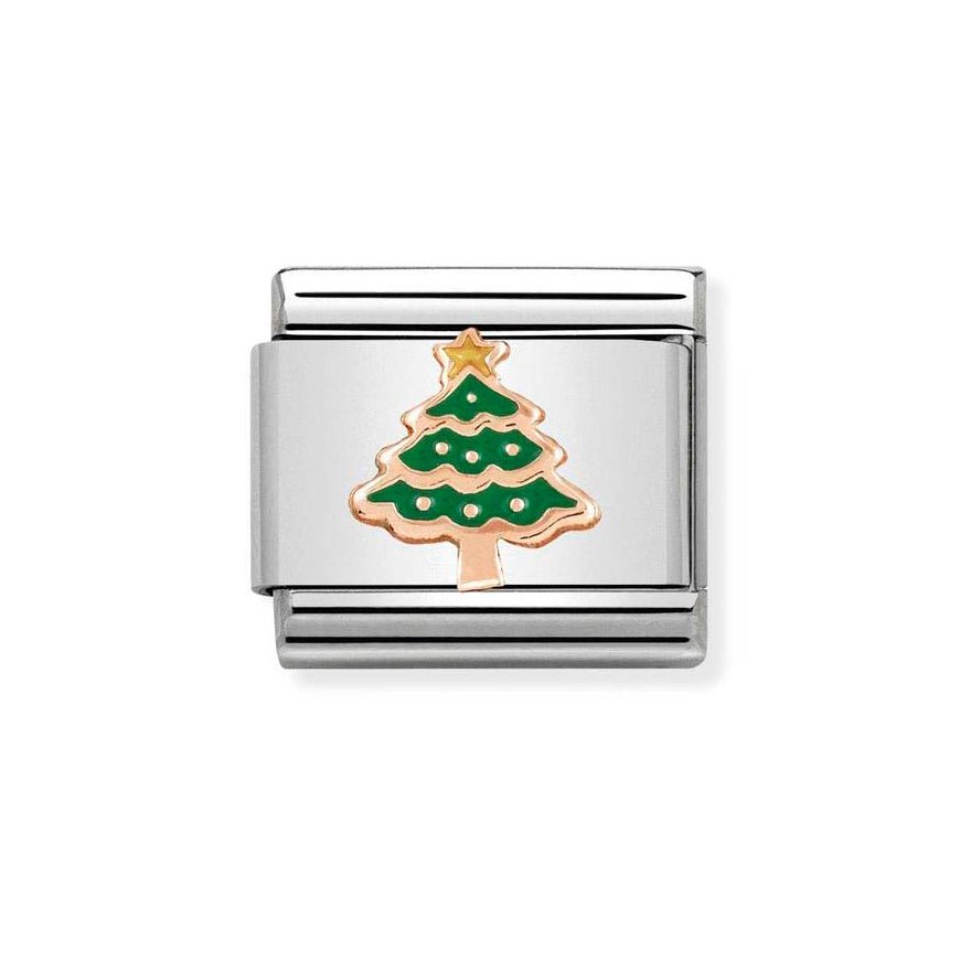 Nomination Classic Rose Gold and Green Christmas Tree Charm - MococoNomination430203/058033497478764Charms and Links