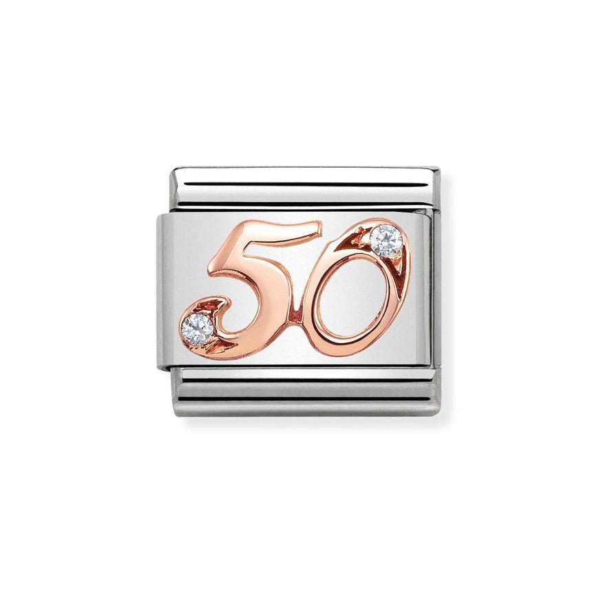 Nomination Classic Rose Gold CZ Number 50 Charm - MococoNomination430315/508033497440891Charms and Links