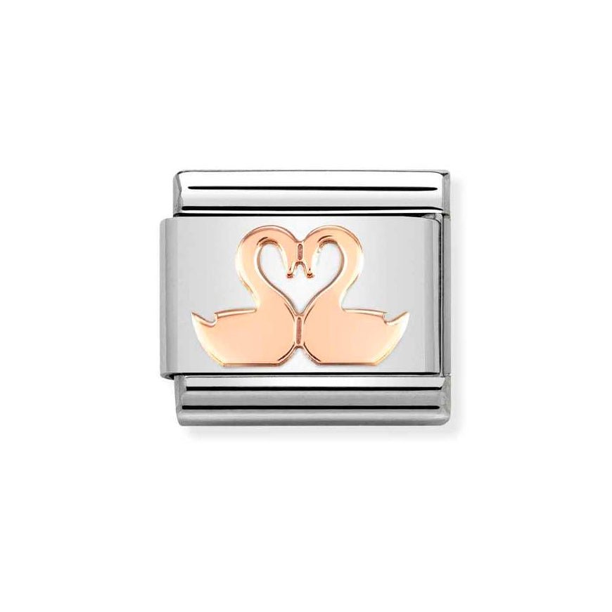 Nomination Classic Rose Gold Double Swans Charm - MococoNomination430104/408033497521903Charms and Links