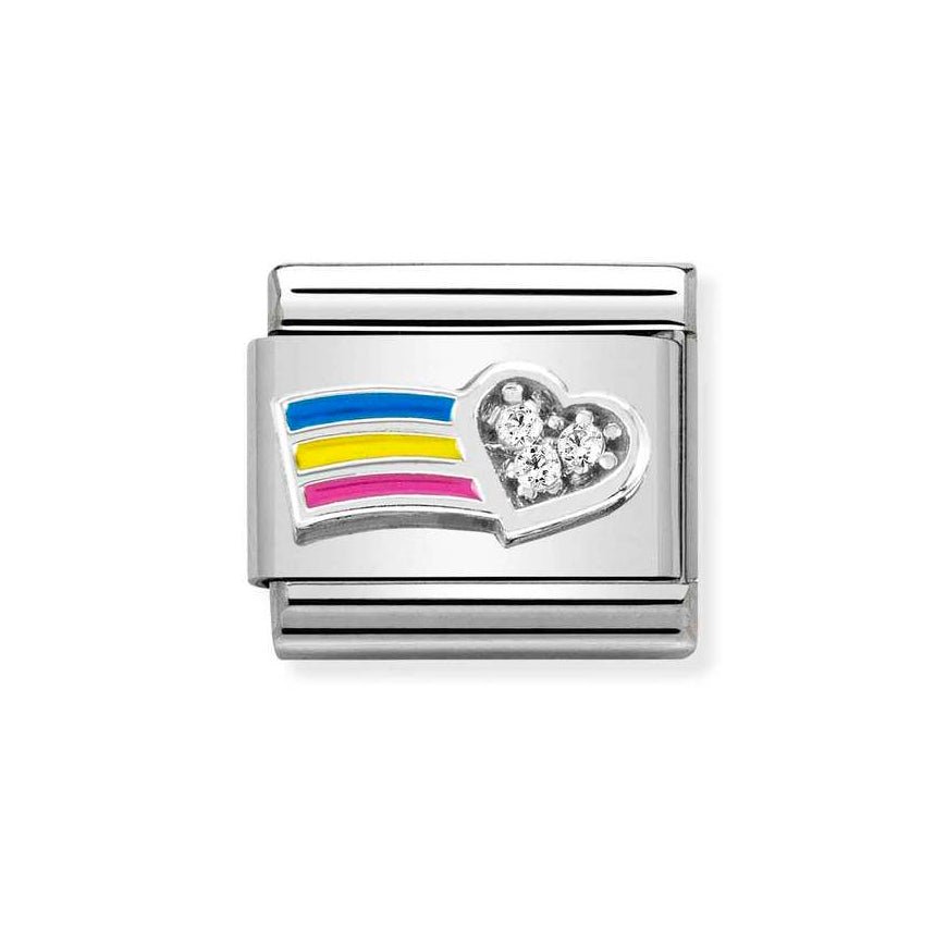 Nomination Classic Silver CZ Heart Rainbow Charm - MococoNomination330321/018033497490919Charms and Links