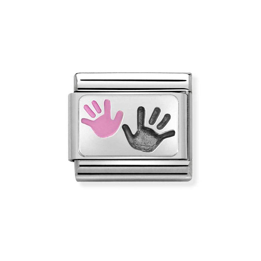 Nomination Classic Silver Hand Parent Pink Daughter Charm - MococoNomination330208/428033497491671Charms and Links