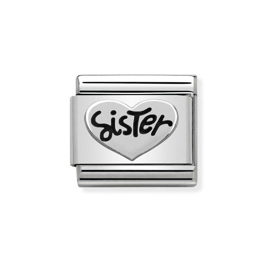 Nomination Classic Silver Sister Heart Charm - MococoNomination330101/118033497378828Charms and Links