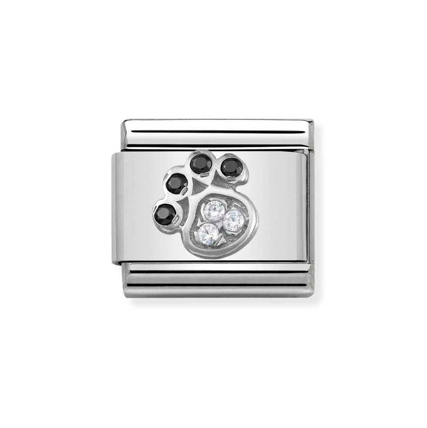 Nomination Classic Silver Sparkling CZ Paw Print Charm - MococoNomination330304/148033497378989Charms and Links