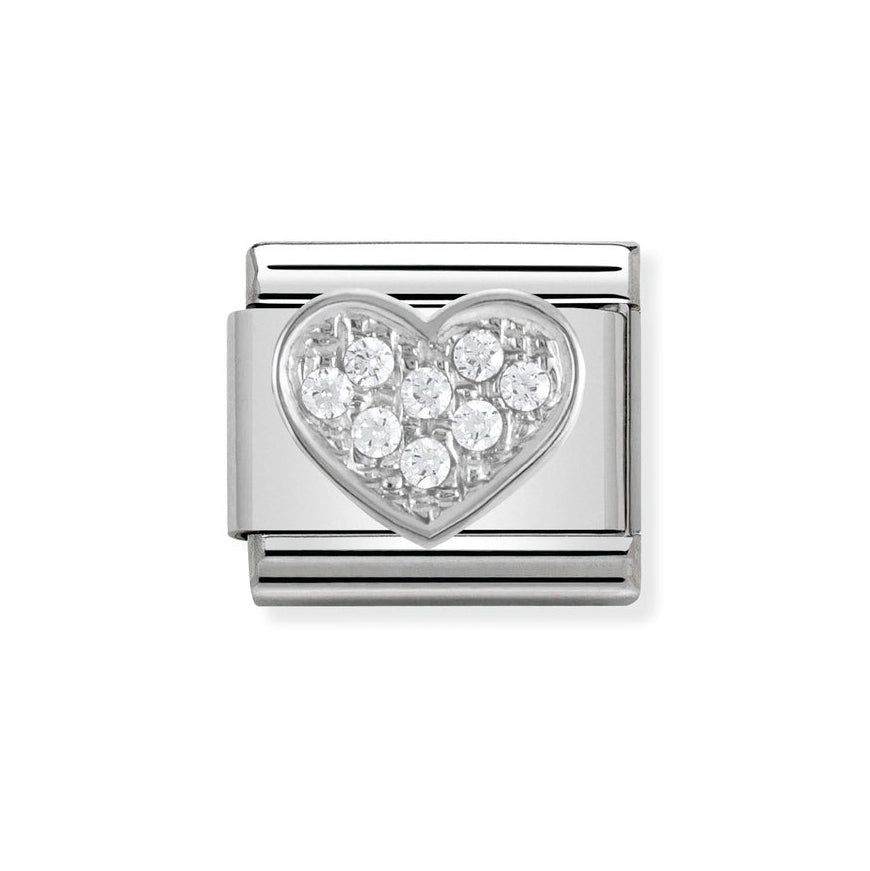Nomination Classic Silver Sparkling Love Heart Charm - MococoNomination330304/018033497273864Charms and Links