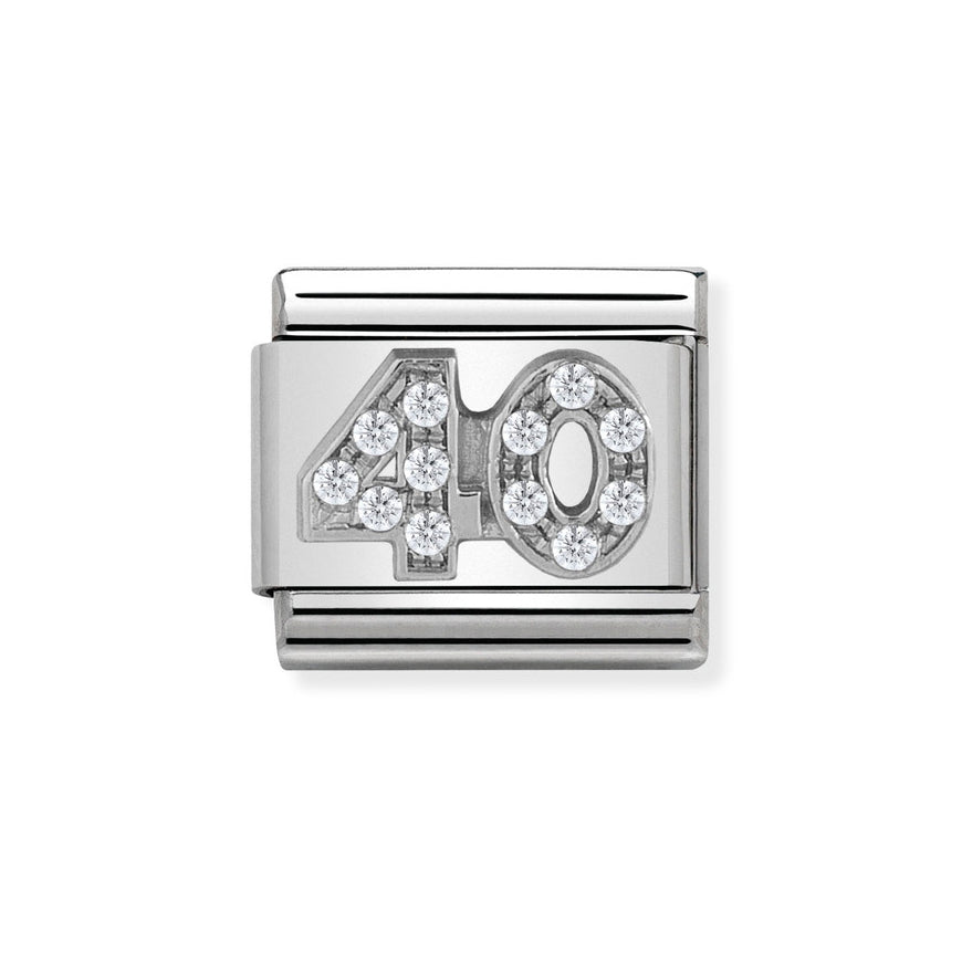 Nomination Classic Silver Sparkling Number 40 Charm – Mococo