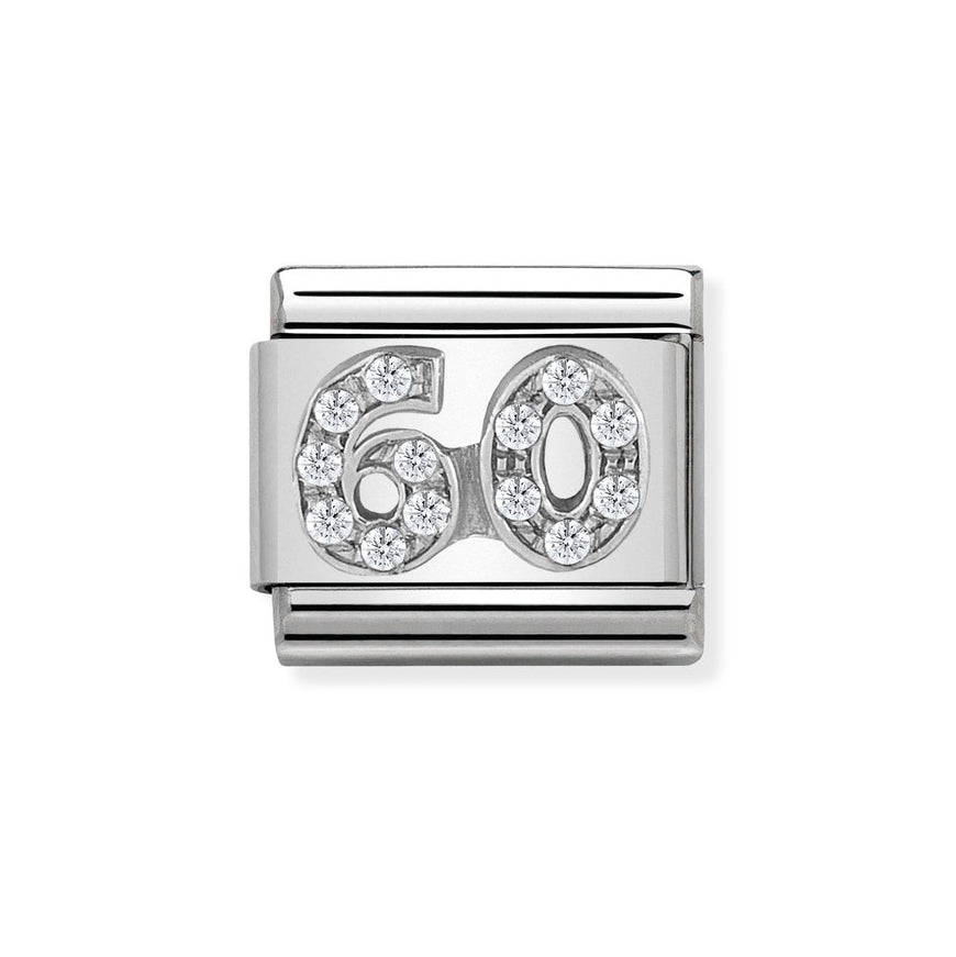 Nomination Classic Silver Sparkling Number 60 Charm - MococoNomination330304/248033497430557Charms and Links