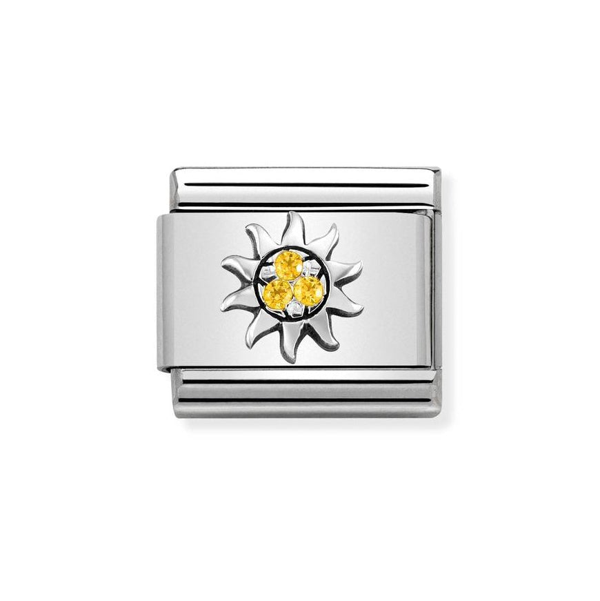 Nomination Classic Silver Sun with Yellow CZ Charm - MococoNomination330304/298033497443854Charms and Links