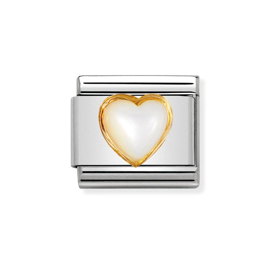 Nomination Classic White Mother of Pearl Heart Charm - MococoNomination030501/128033497019875Charms and Links