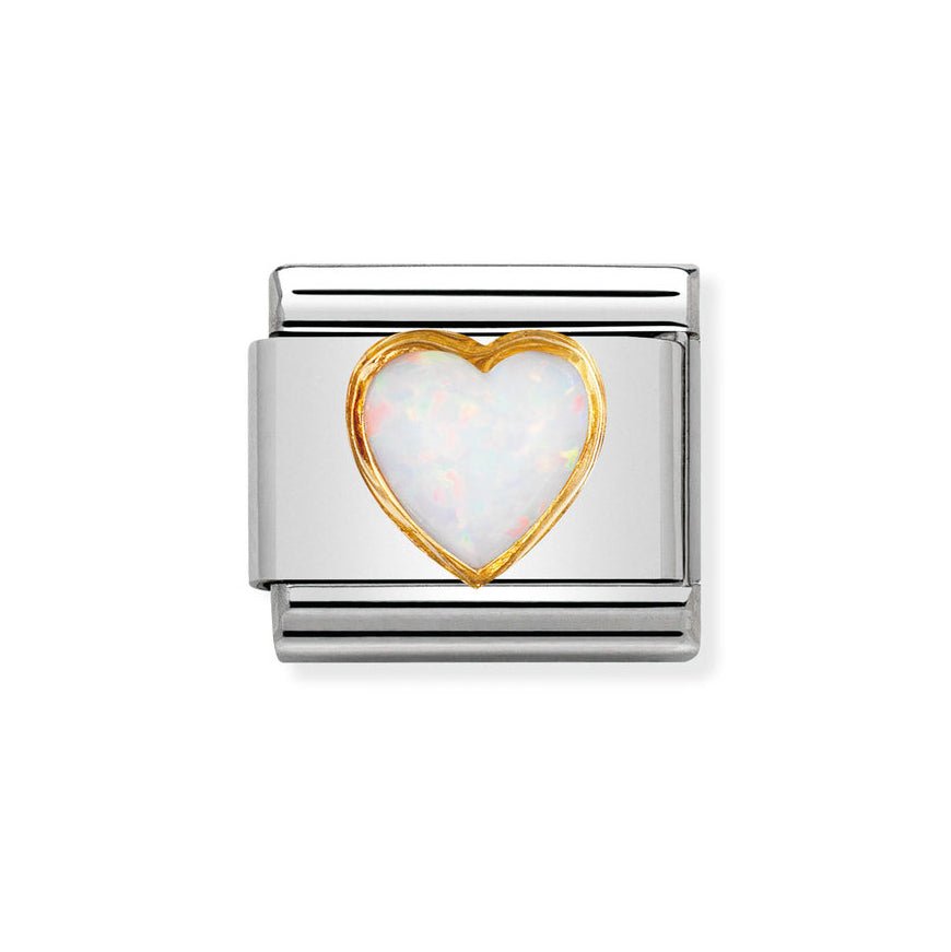 Nomination Classic White Opal Heart Charm - MococoNomination030501/078033497019820Charms and Links