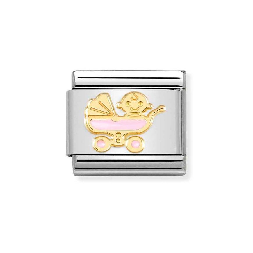 Nomination Gold Classic Pink Baby Pram Charm - MococoNomination030272/608033497522245Charms and Links
