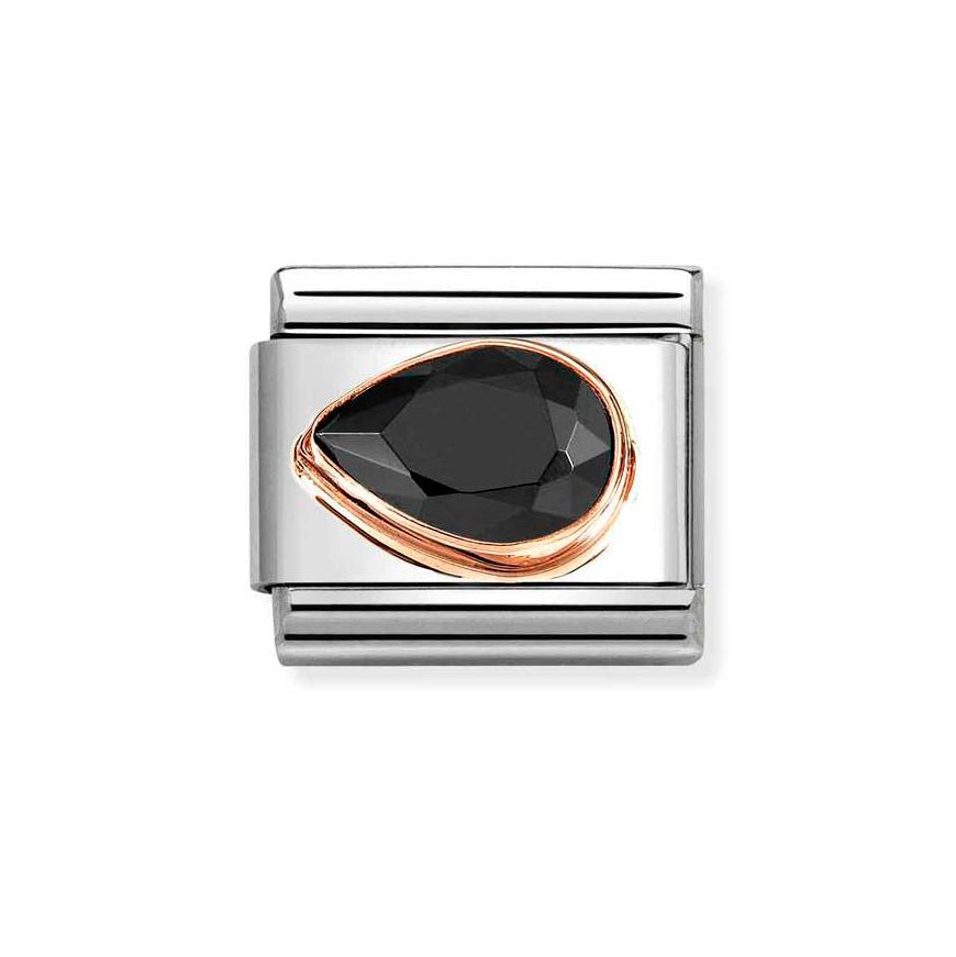 Nomination Rose Gold Classic Black Cz Faceted Drop Left Side Charm - MococoNomination430605/0118033497537478Charms and Links