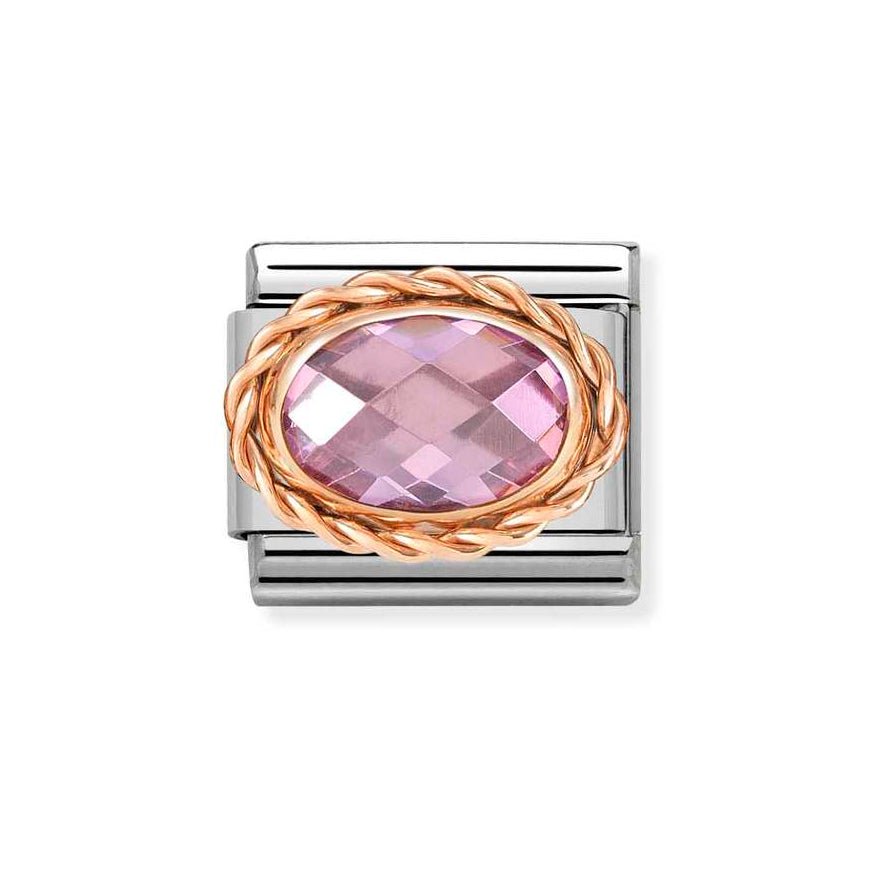 Nomination Rose Gold Classic Faceted Oval Pink Stone Charm - MococoNomination430603/0038033497509925Charms and Links