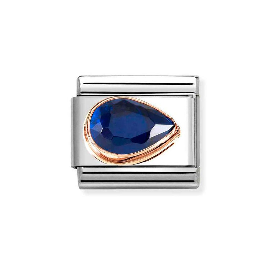 Nomination Rose Gold Classic Navy Cz Faceted Drop Right Side Charm - MococoNomination430606/0078033497537546Charms and Links