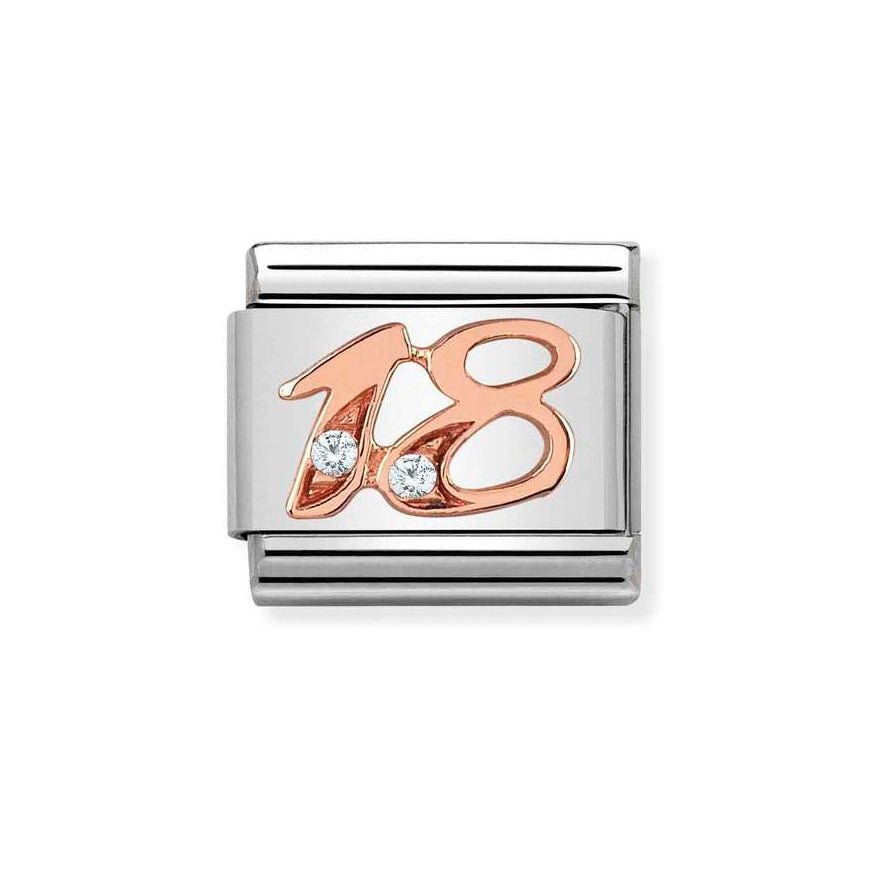 Nomination Rose Gold Classic Number 18 Charm - MococoNomination430315/188033497420602Charms and Links
