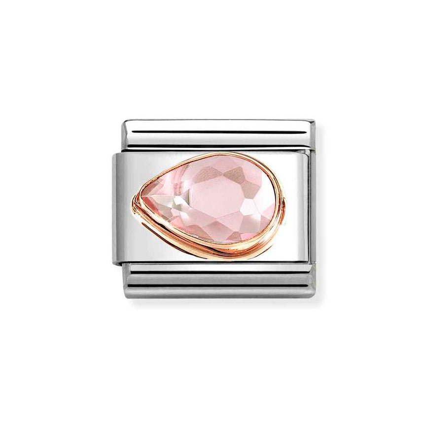Nomination Rose Gold Classic Pink Cz Faceted Drop Left Side Charm - MococoNomination430605/0038033497537416Charms and Links