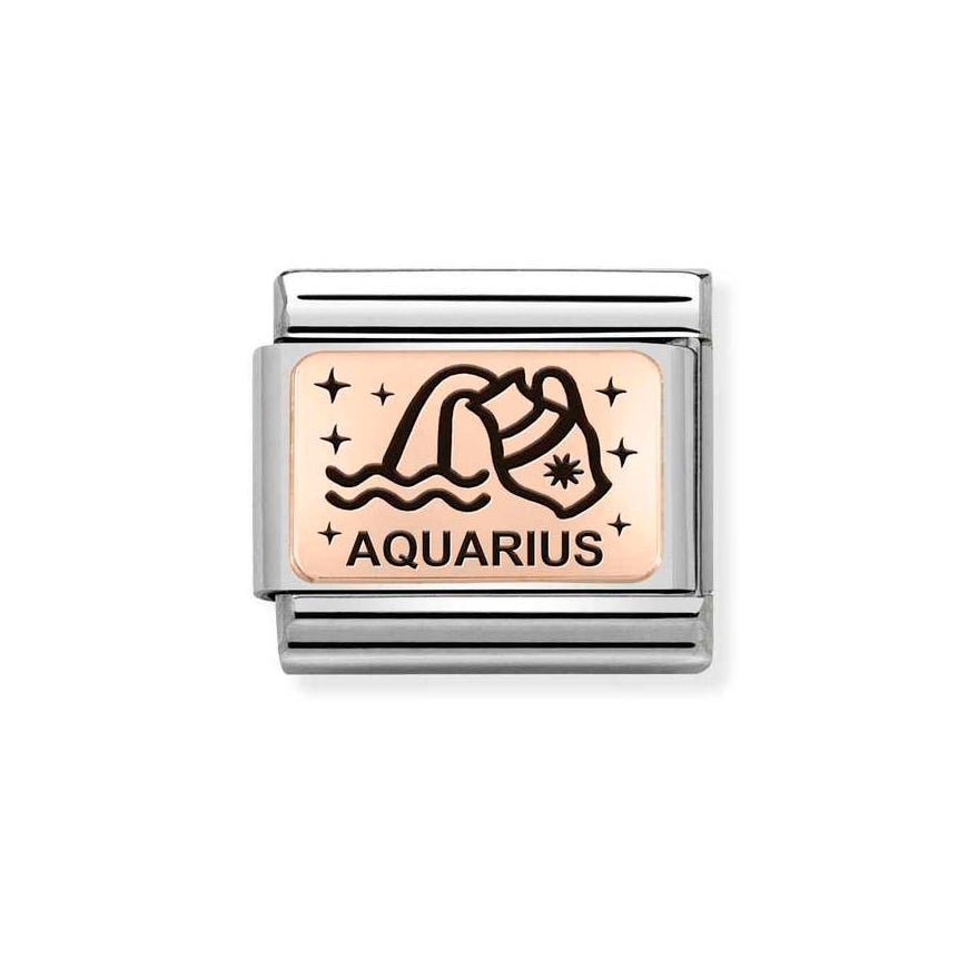 Nomination Rose Gold Classic Zodiac Aquarius Charm - MococoNomination430112/118033497510105Charms and Links