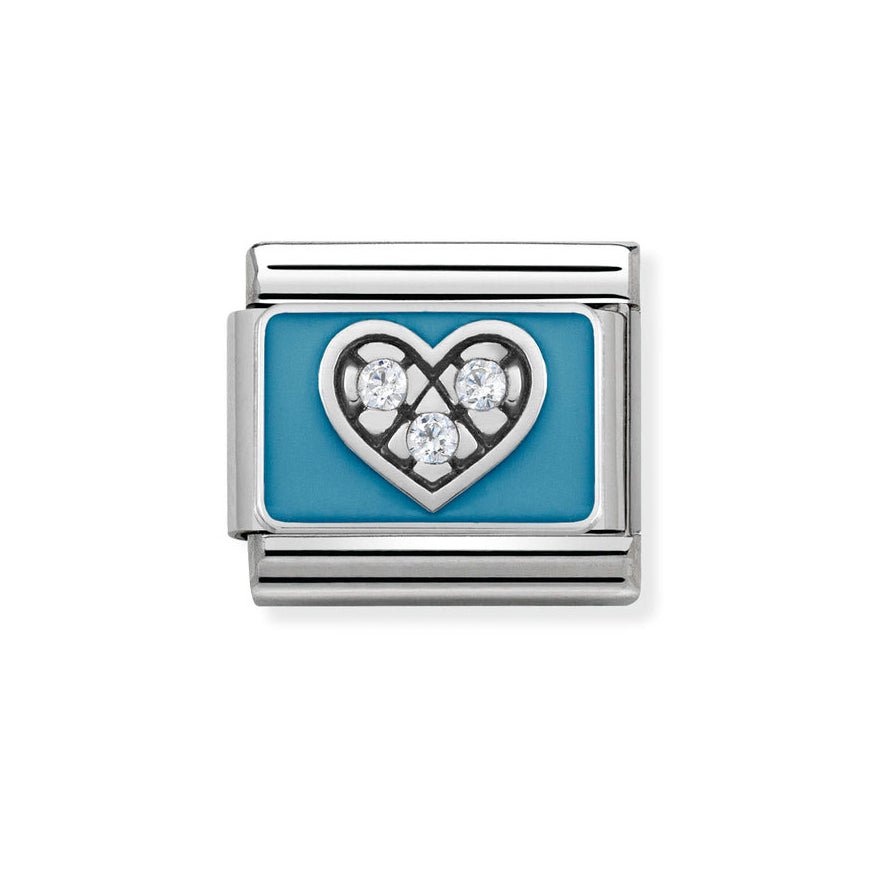 Nomination Silver Classic Cz Heart Light Blue Charm - MococoNomination330306/078033497379016Charms and Links