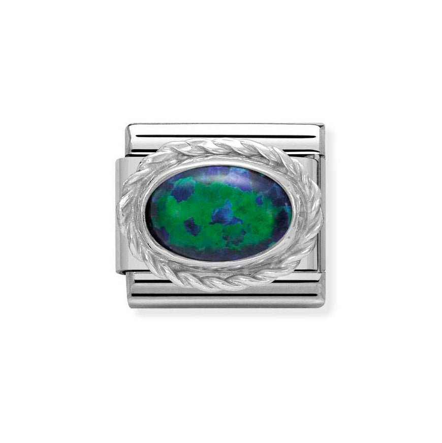 Nomination Silver Classic Green Opal Stone Charm - MococoNomination330503/268033497483256Charms and Links