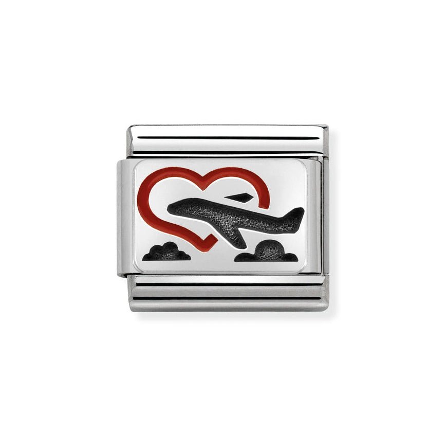 Nomination Silver Classic Heart With Plane Charm - MococoNomination330208/028033497362650Charms and Links
