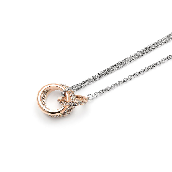 Olivia Burton Silver and Rose Gold Entwine Crystal Necklace - MococoOlivia Burton241000037613272525169Necklaces