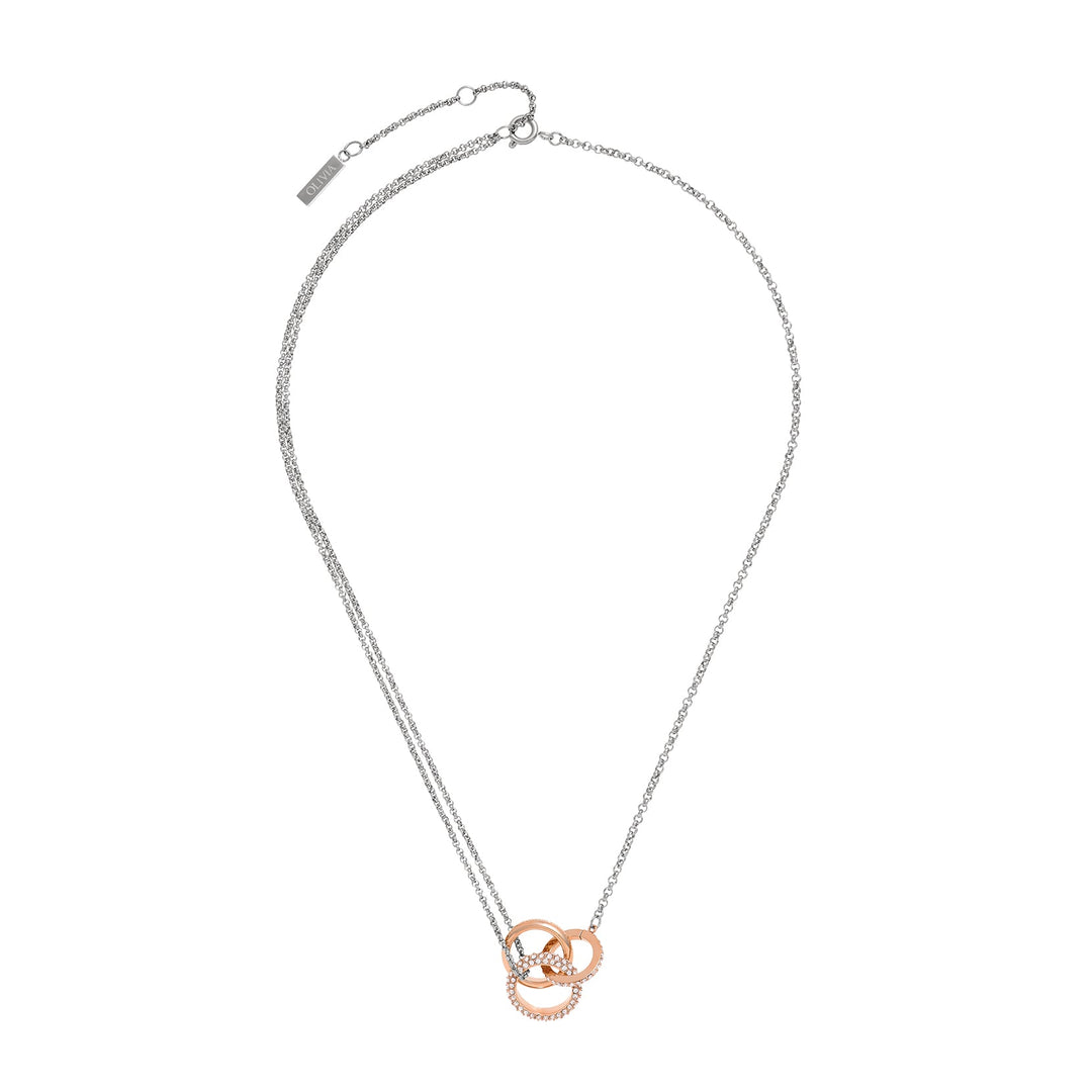 Olivia Burton Silver and Rose Gold Entwine Crystal Necklace - MococoOlivia Burton241000037613272525169Necklaces