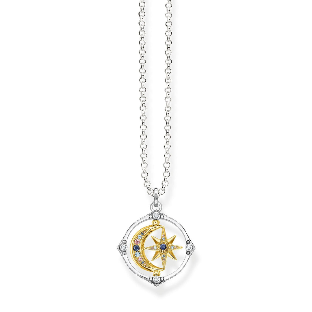 Thomas Sabo Silver and Gold CZ Moon Star Spinning Necklace - MococoThomas SaboKE1985 - 556 - 7 - L50V4051245484632Necklaces