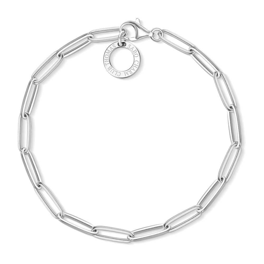 Thomas Sabo Silver Fine Square Link Charm Bracelet Mococo