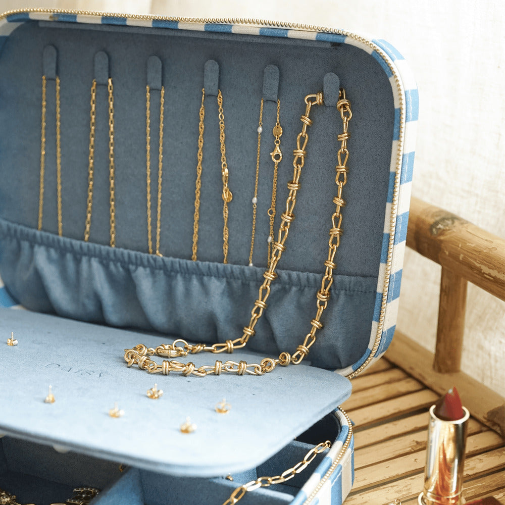 Daisy London Blue Stripe Large Jewellery Box Additional Image - 4