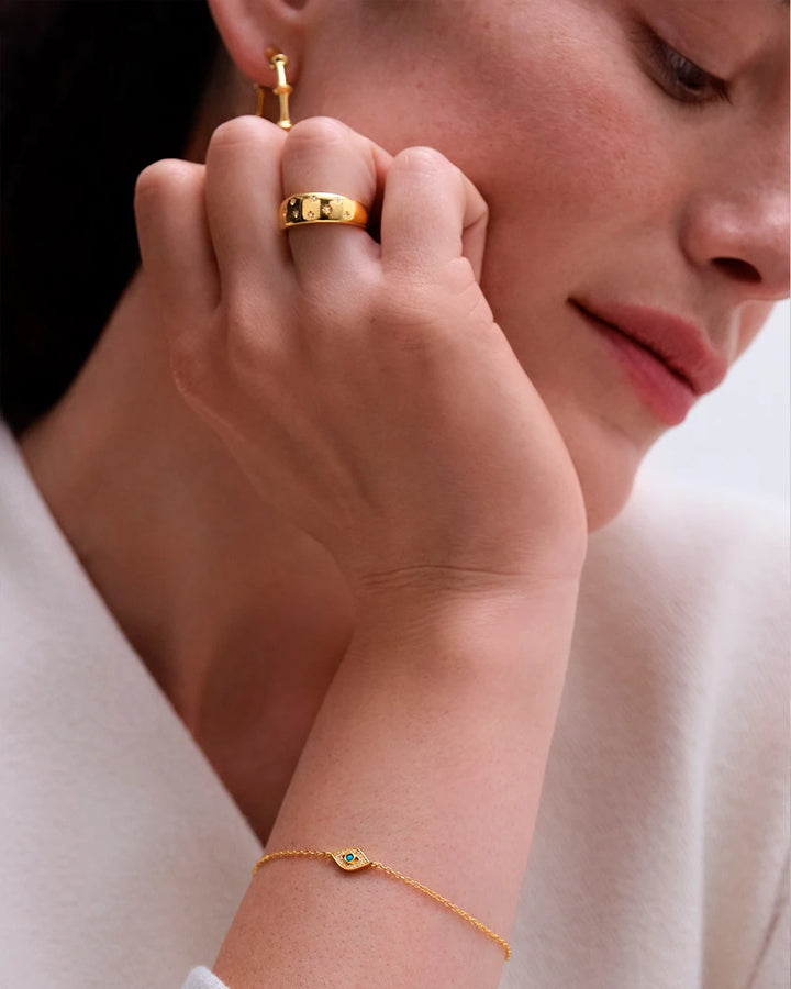 Astley Clarke Evil Eye Chain Bracelet - Gold Vermeil, Turquoise & Sapphire
