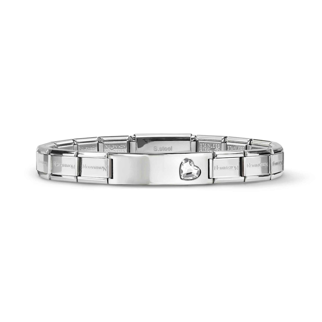 Nomination Silver Engravable CZ Heart Trendsetter Bracelet