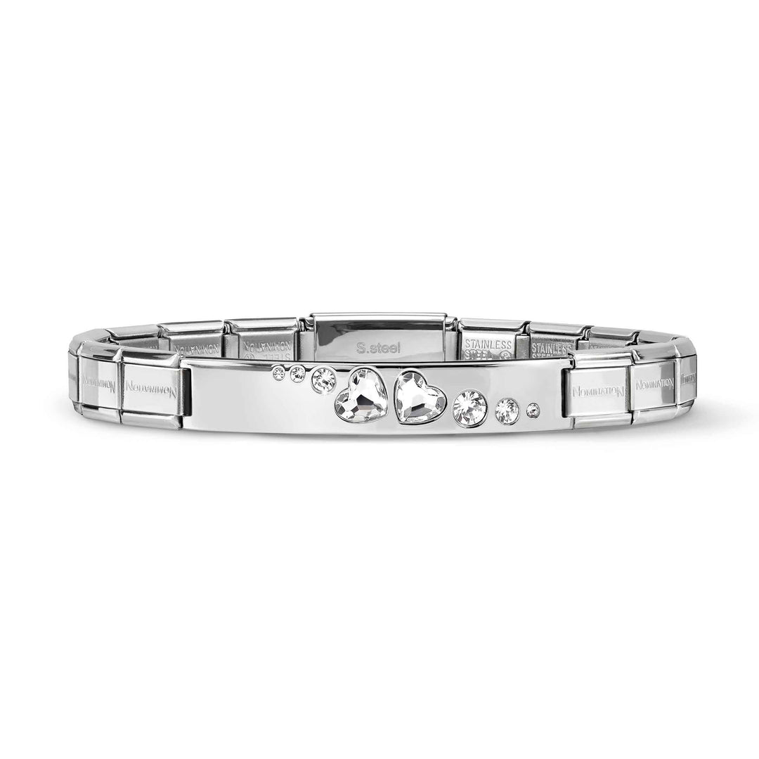 Nomination Silver Double Hearts Trendsetter Bracelet