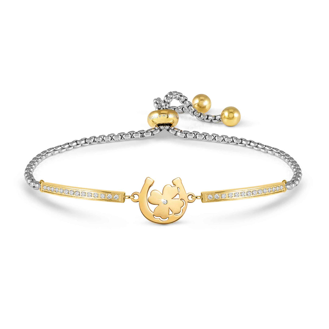 Nomination Gold Four-Leaf Clover Horseshoe Milleluci Bracelet