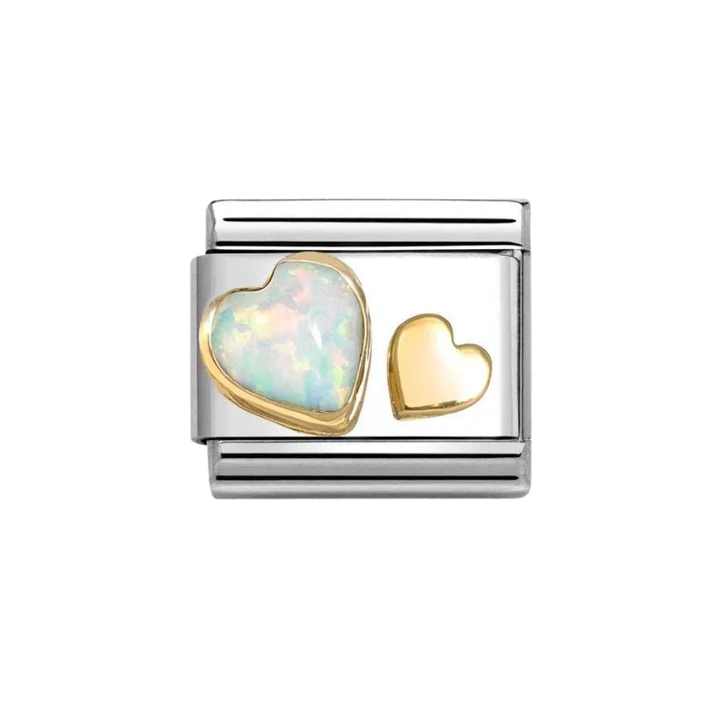 Nomination Classic Gold Opal Heart Mini Heart Charm