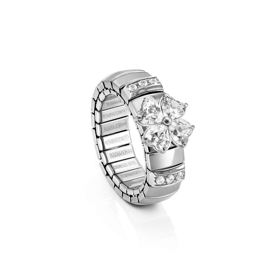 Nomination Silver XTE Four Leaf Clover CZ Ring