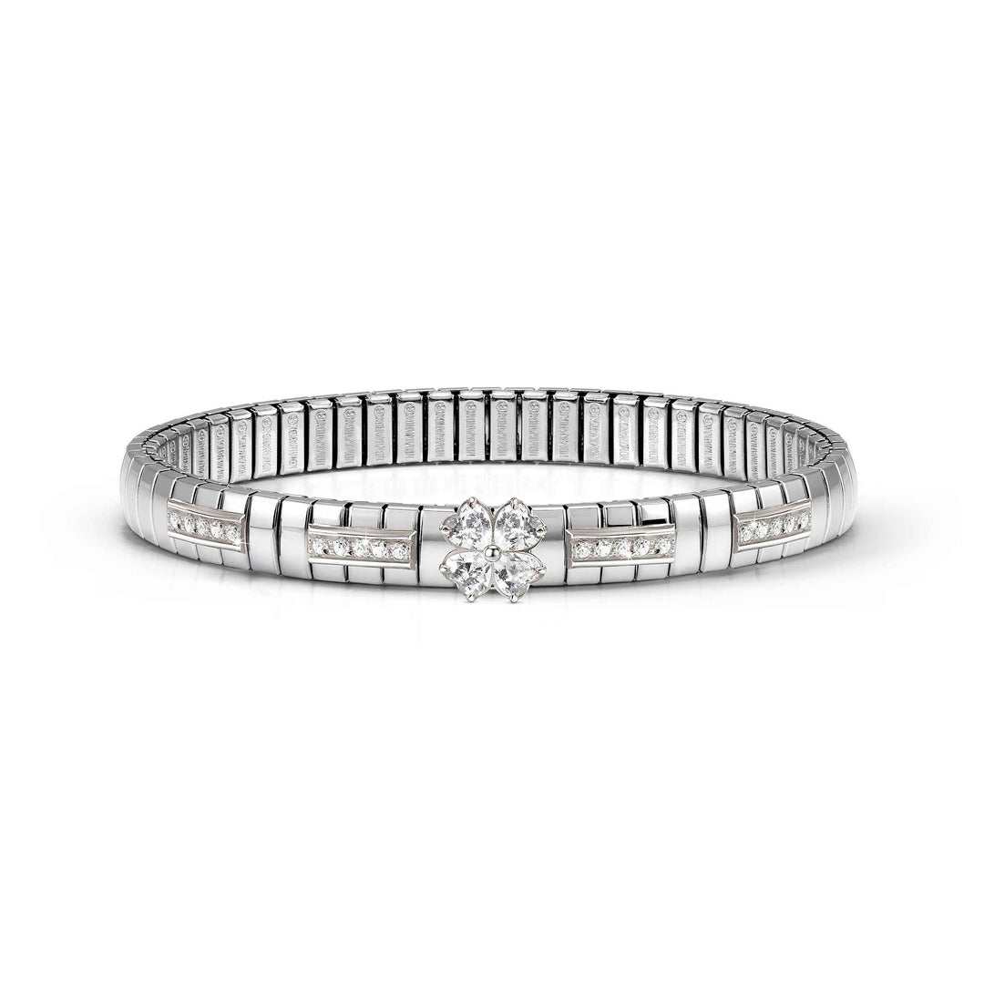 Nomination Silver XTE Four Leaf Clover CZ Bracelet