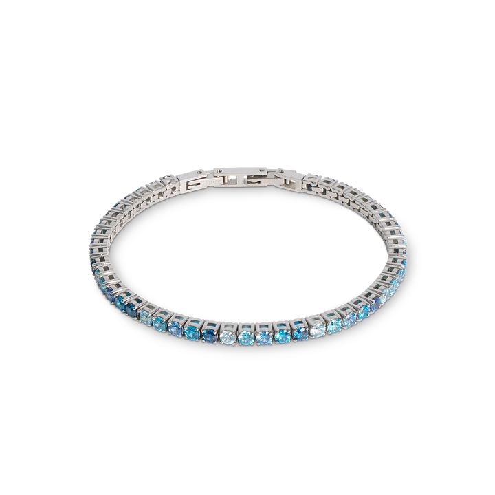 COEUR DE LION Tennis Bracelet Silver-Blue Stainless Steel Zirconia