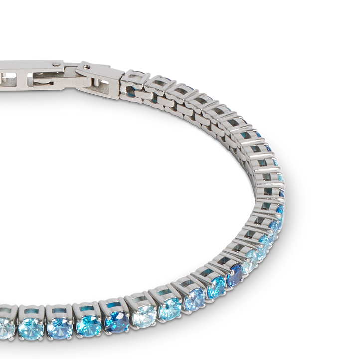 COEUR DE LION Tennis Bracelet Silver-Blue Stainless Steel Zirconia
