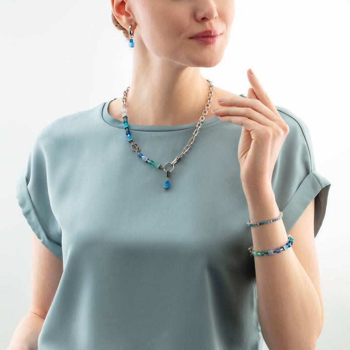 COEUR DE LION Tennis Bracelet Silver-Blue Stainless Steel Zirconia