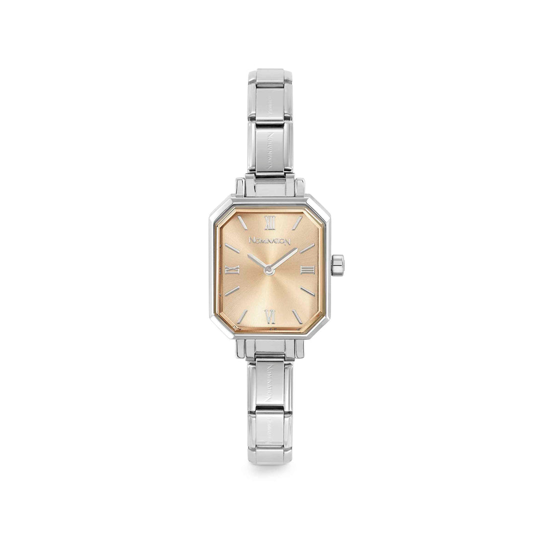 Nomination Yellow Gold Steel Paris Rectangular Watch