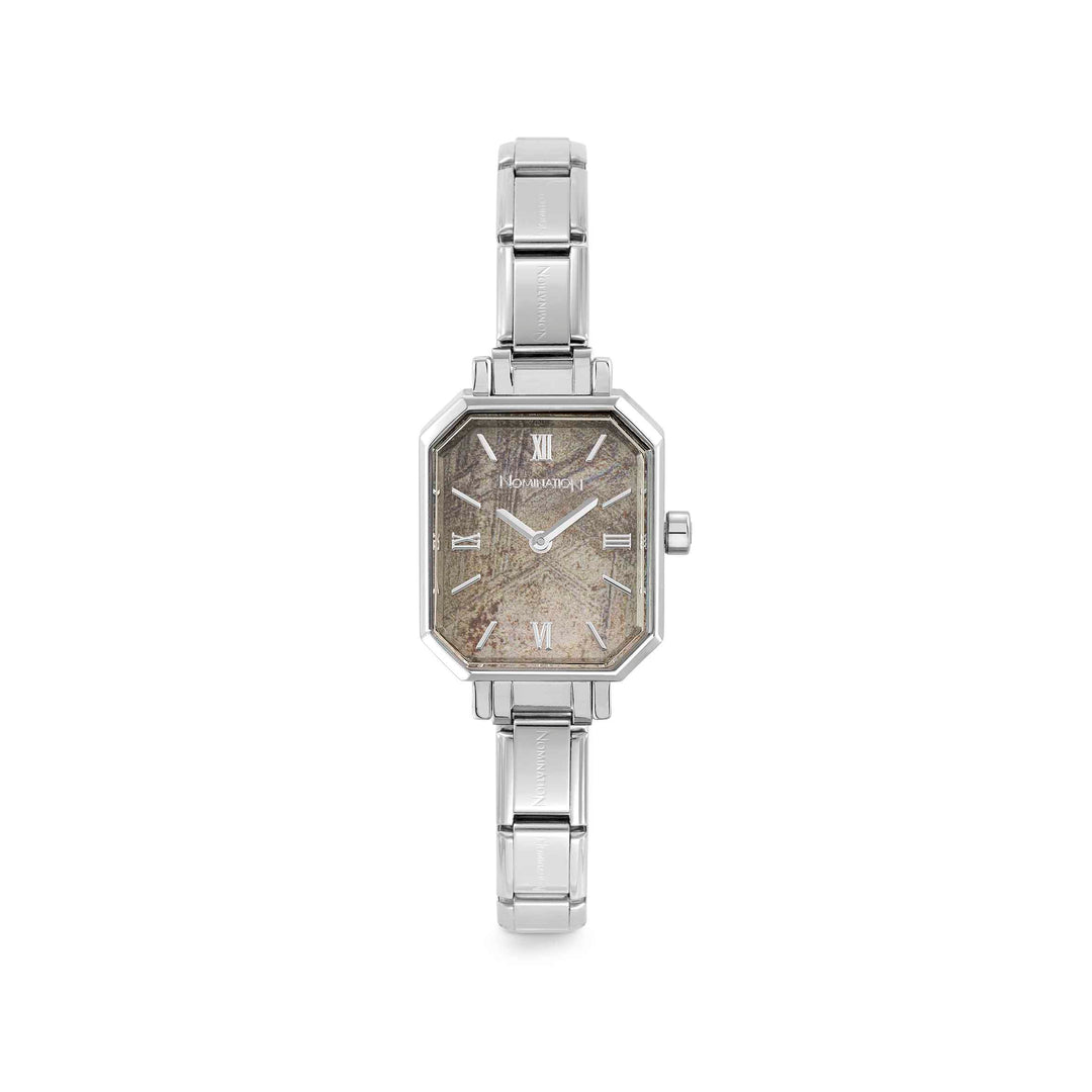 Nomination Meteorite Grey Steel Paris Rectangular Watch