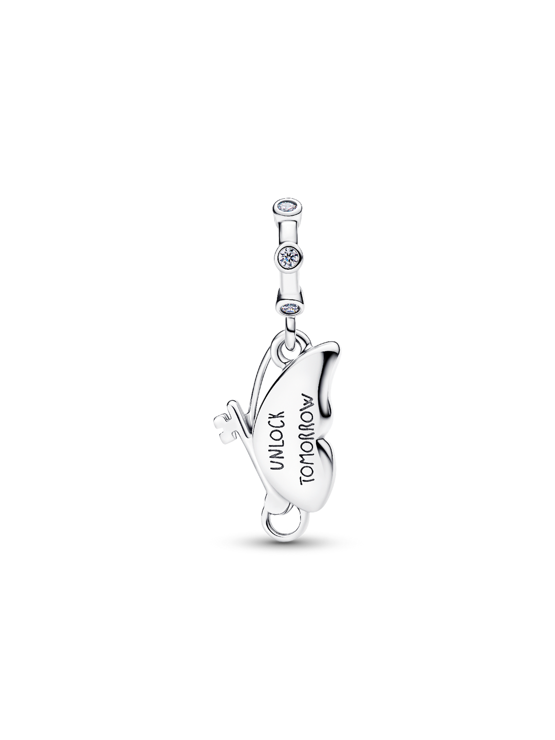Pandora Winged Dangle Charm Sterling Silver Butterfly Key