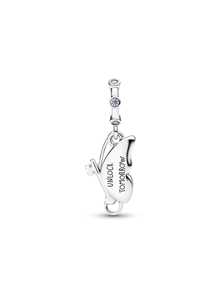 Pandora Winged Dangle Charm Sterling Silver Butterfly Key