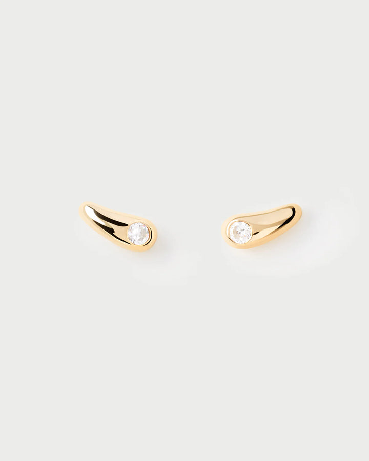 PDPAOLA Gold Serena Stud Earrings