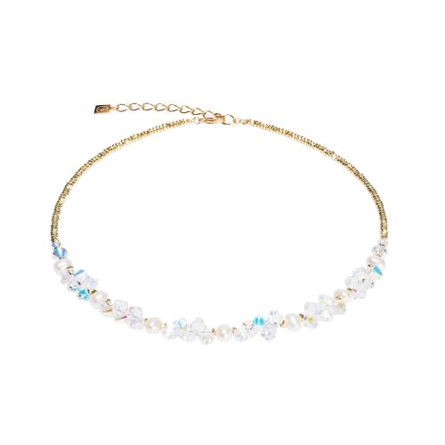 Coeur De Lion Gold Dancing Crystals & Pearls Necklace