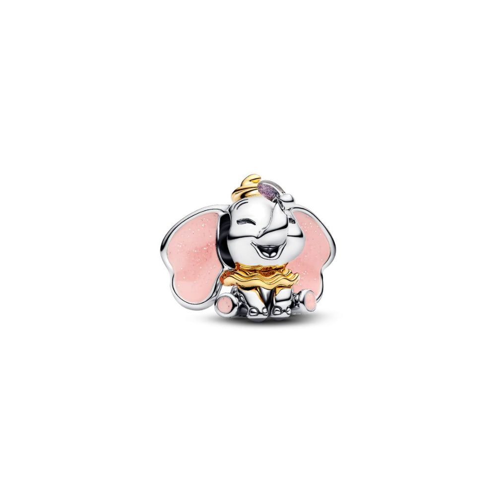 14K Gold-Plated Disney Dumbo Sterling Silver with Glittery Pink and Purple Enamel Charm image