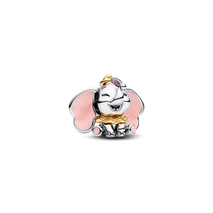 14K Gold-Plated Disney Dumbo Sterling Silver with Glittery Pink and Purple Enamel Charm image