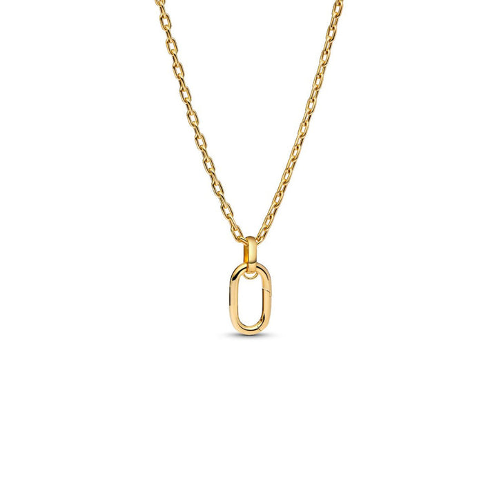 14K Gold-Plated Large Openable Link Pendant Necklace image 5