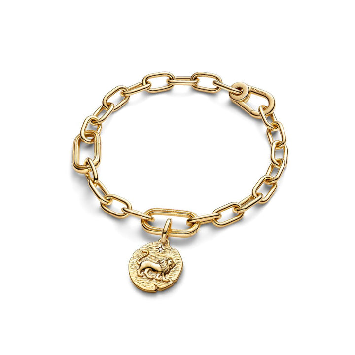 14K Gold-Plated Lion Medallion with Clear Cubic Zirconia image 4